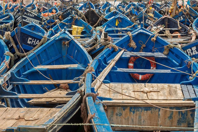 Barques bleues du port d'Essaouira